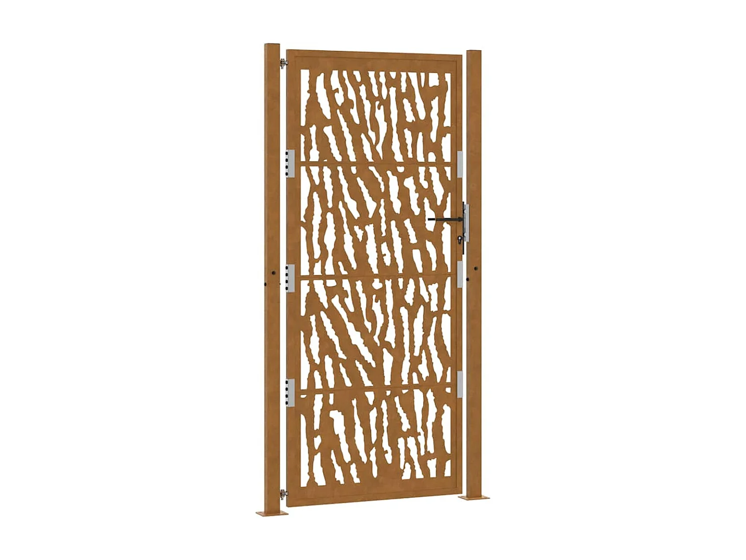 Puerta de jardín de acero resistente a la intemperie con diseño de trazos