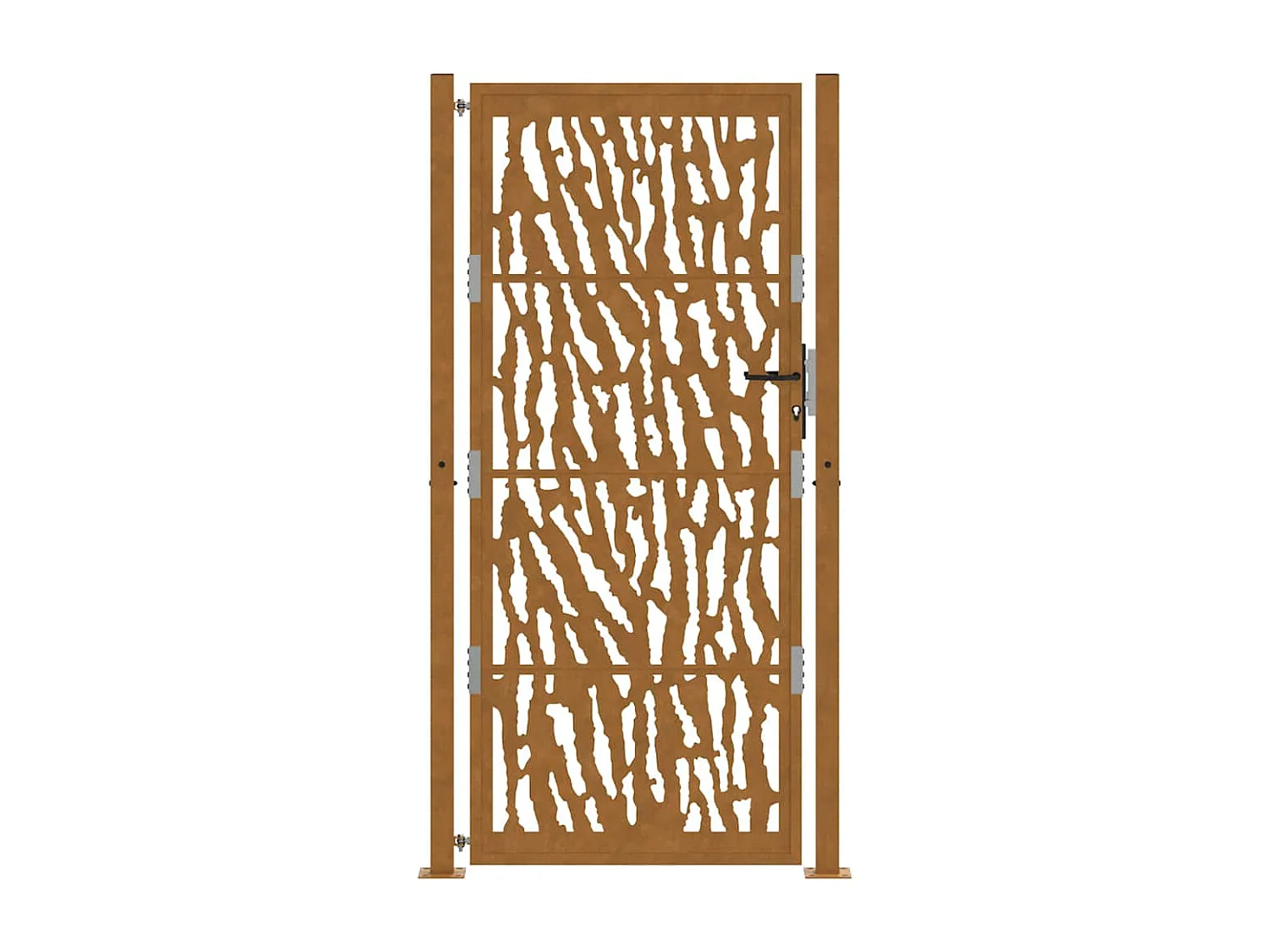 Puerta de jardín de acero resistente a la intemperie con diseño de trazos