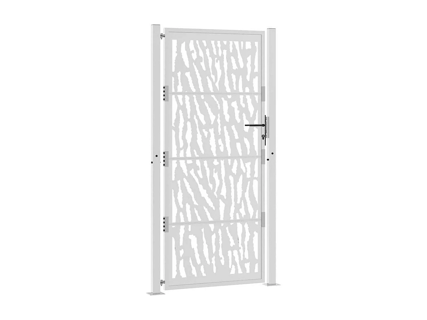 Puerta de jardín de acero resistente a la intemperie con diseño de trazos