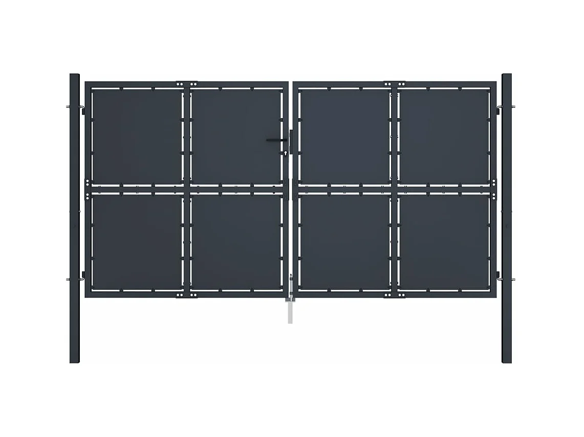 Portão de jardim Aço 300 x 175 cm Antracite