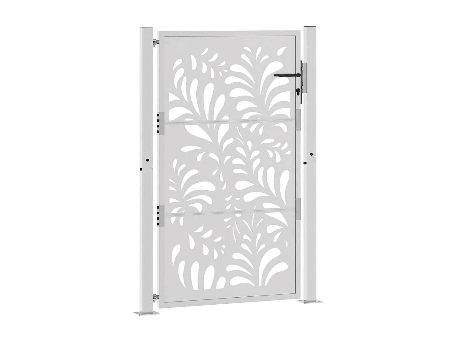 Weerbestendige stalen tuinpoort met golfdesign