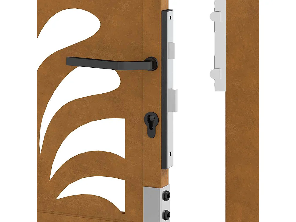 Weerbestendige stalen tuinpoort met golfdesign