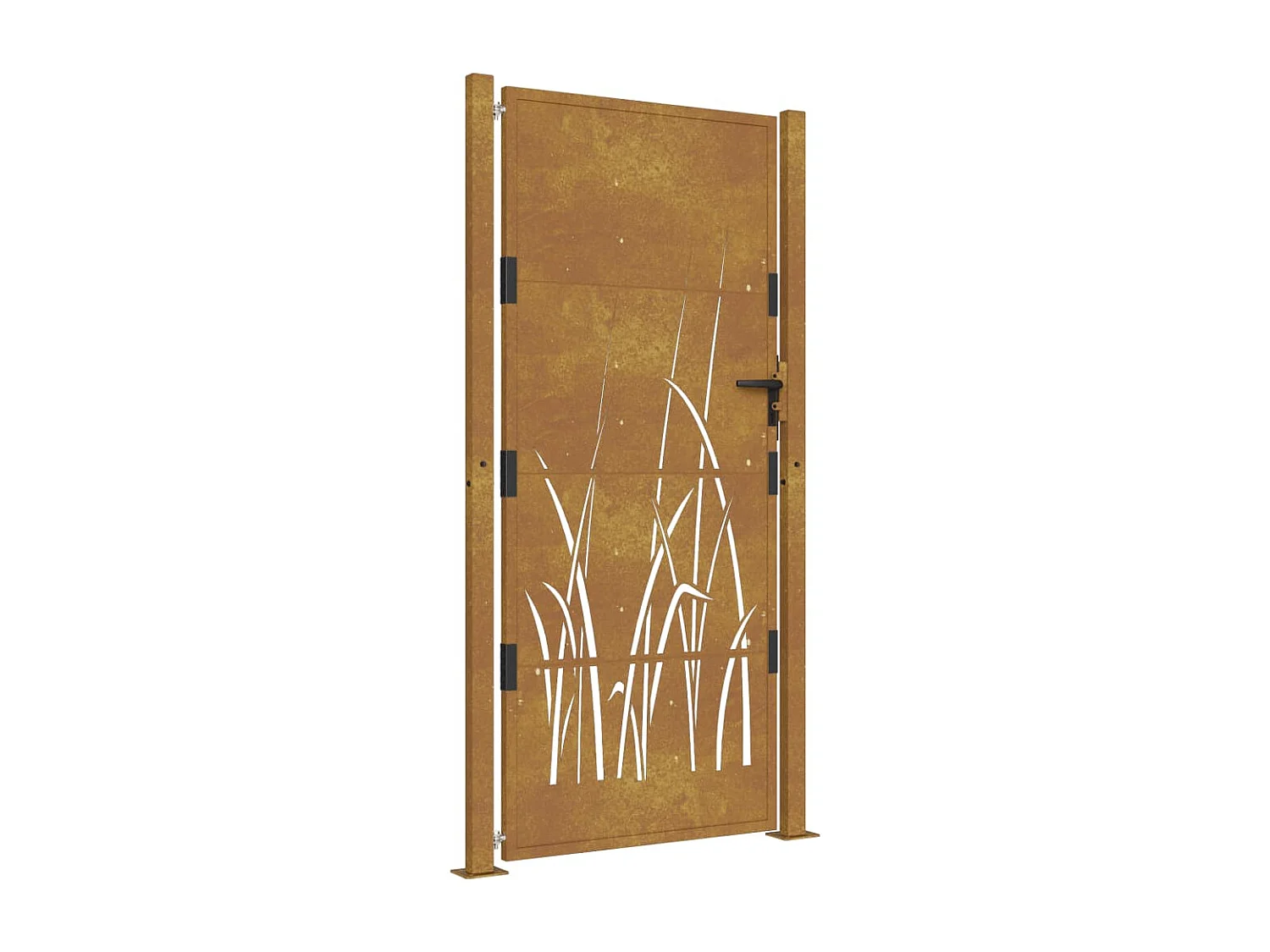 Portail de jardin 105x205 cm acier corten conception d'herbe