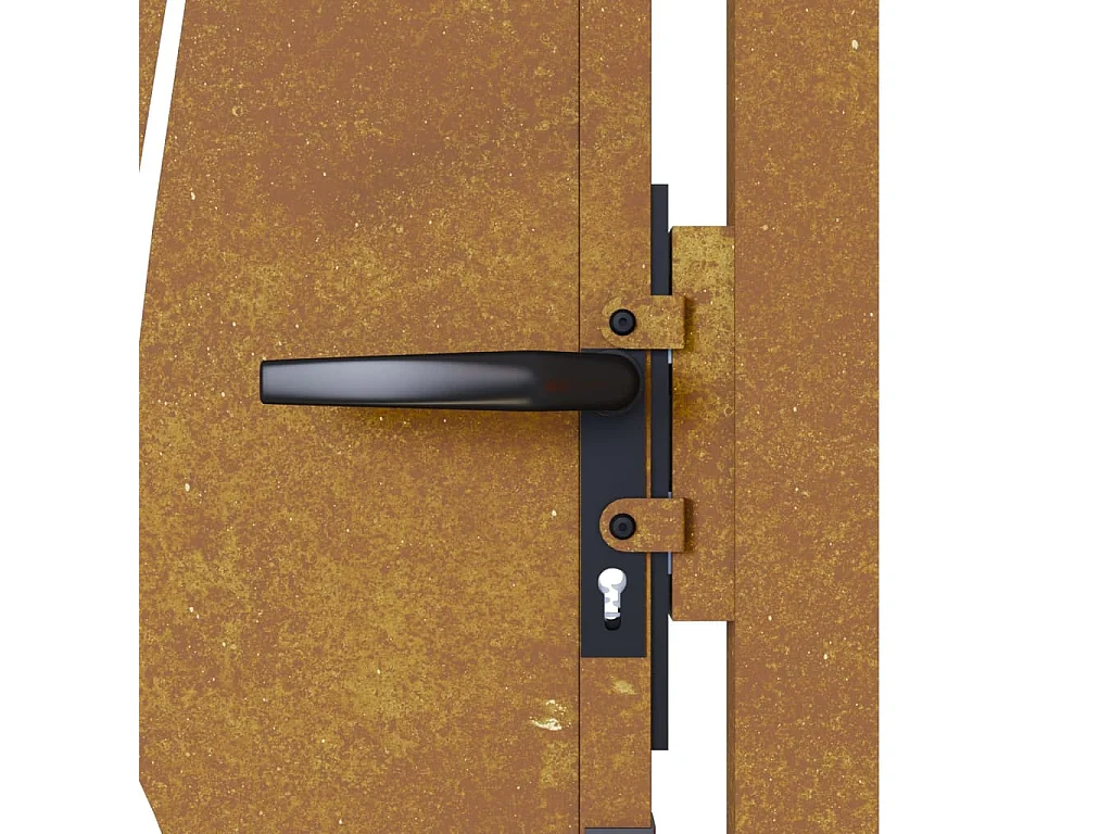 Cancello da giardino 105x205 cm acciaio corten design erba