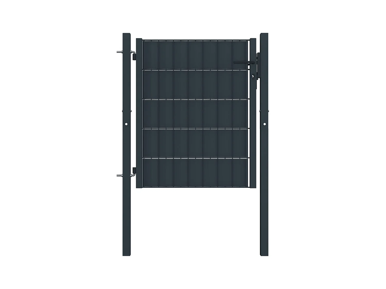 Portail de cl?ture PVC et acier 100x101 cm Anthracite