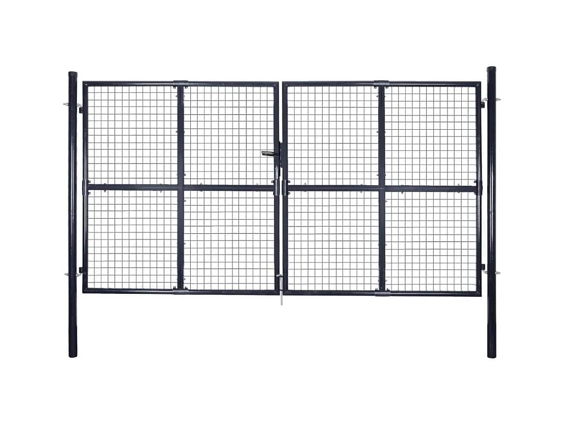 Portail en maille Acier galvanisé 289x150 cm Gris