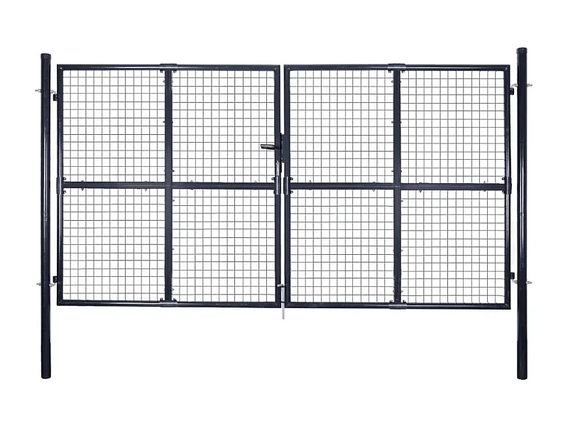 Portail en maille Acier galvanisé 289x150 cm Gris