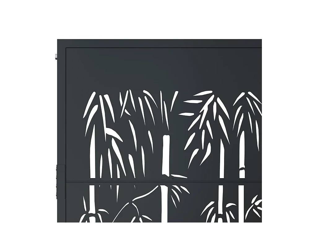 Portail de jardin anthracite 105x180 cm acier design de bambou