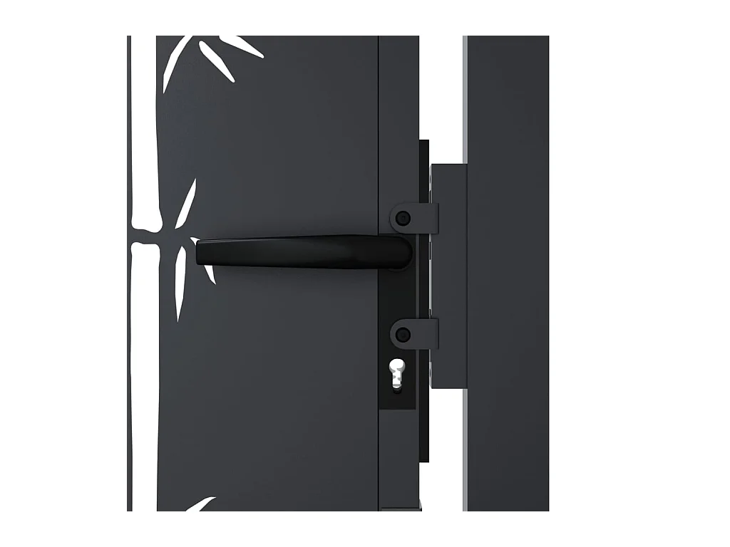 Portail de jardin anthracite 105x180 cm acier design de bambou