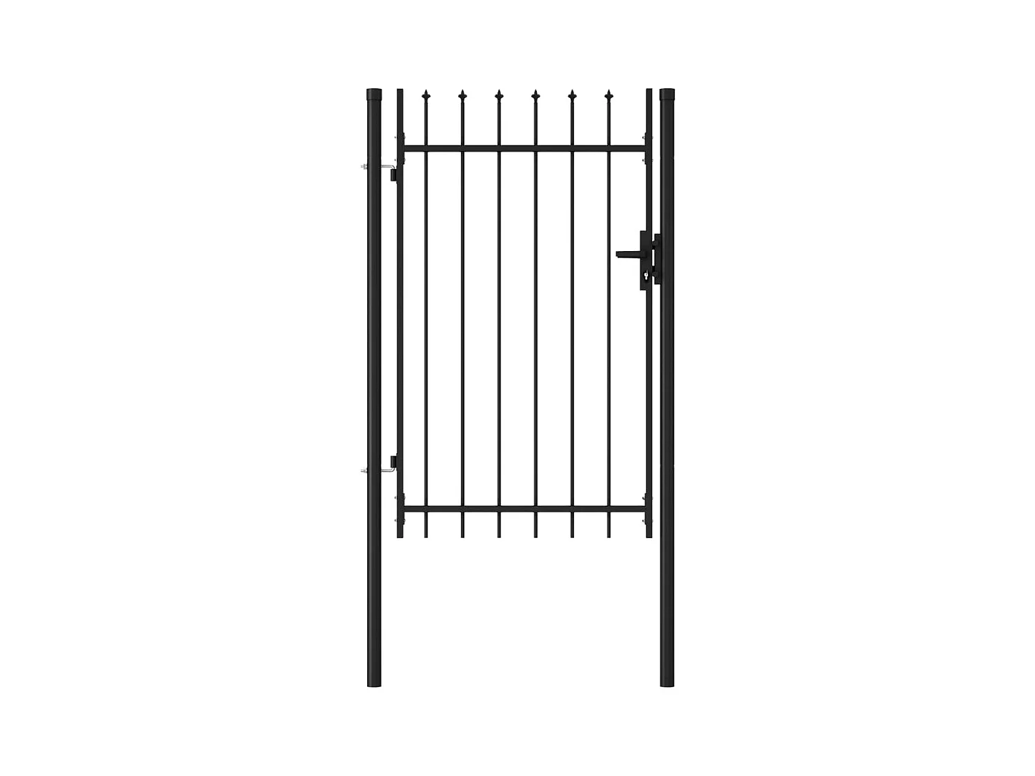 Portillon simple porte avec dessus à pointe Acier 1x1,5 m Noir