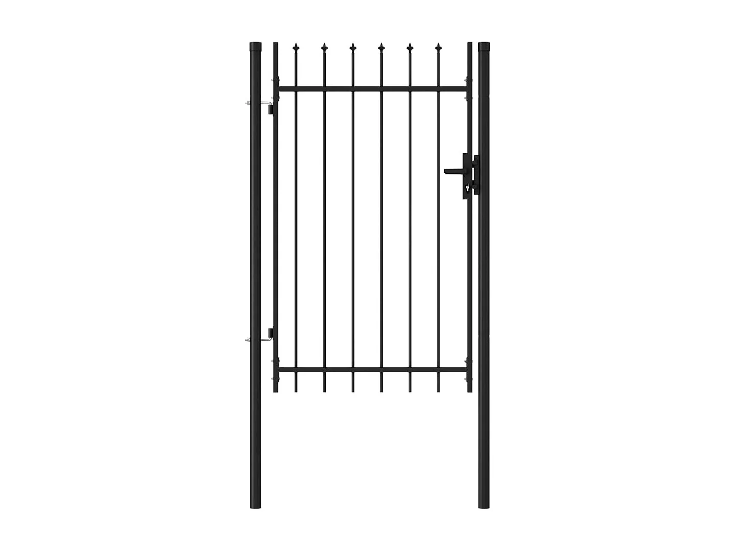 Portillon simple porte avec dessus à pointe Acier 1x1,5 m Noir