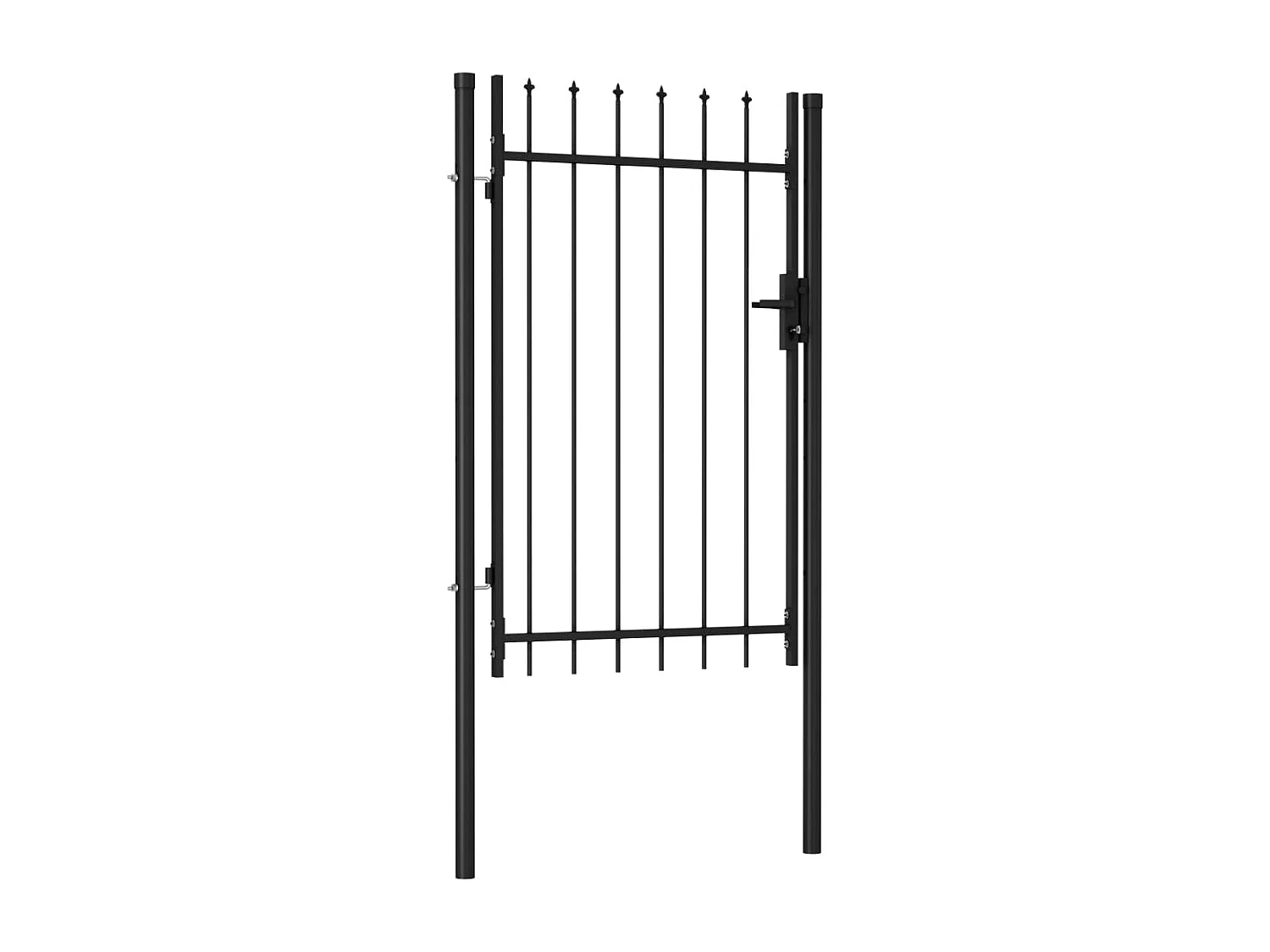 Portillon simple porte avec dessus à pointe Acier 1x1,5 m Noir