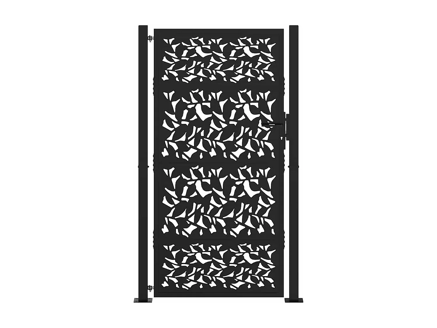 Schwarzes Gartentor 105x180 cm Stahlblatt-Design