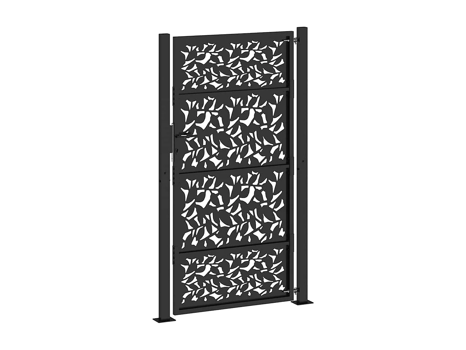 Zwarte tuinpoort 105x180 cm stalen vleugeldesign