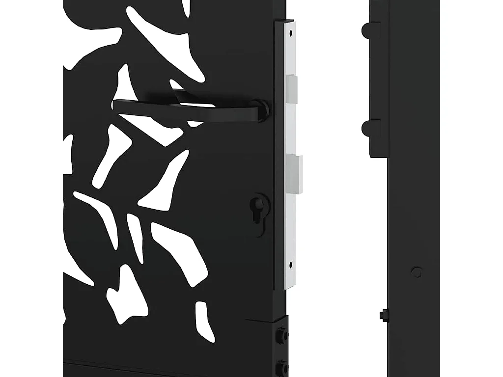Zwarte tuinpoort 105x180 cm stalen vleugeldesign
