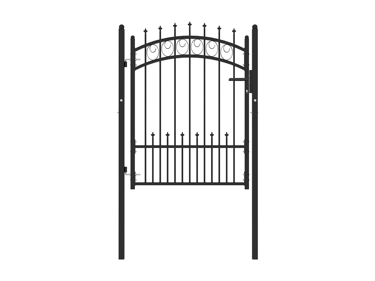 Portão de cerca com espigões Aço 100x125 cm Preto