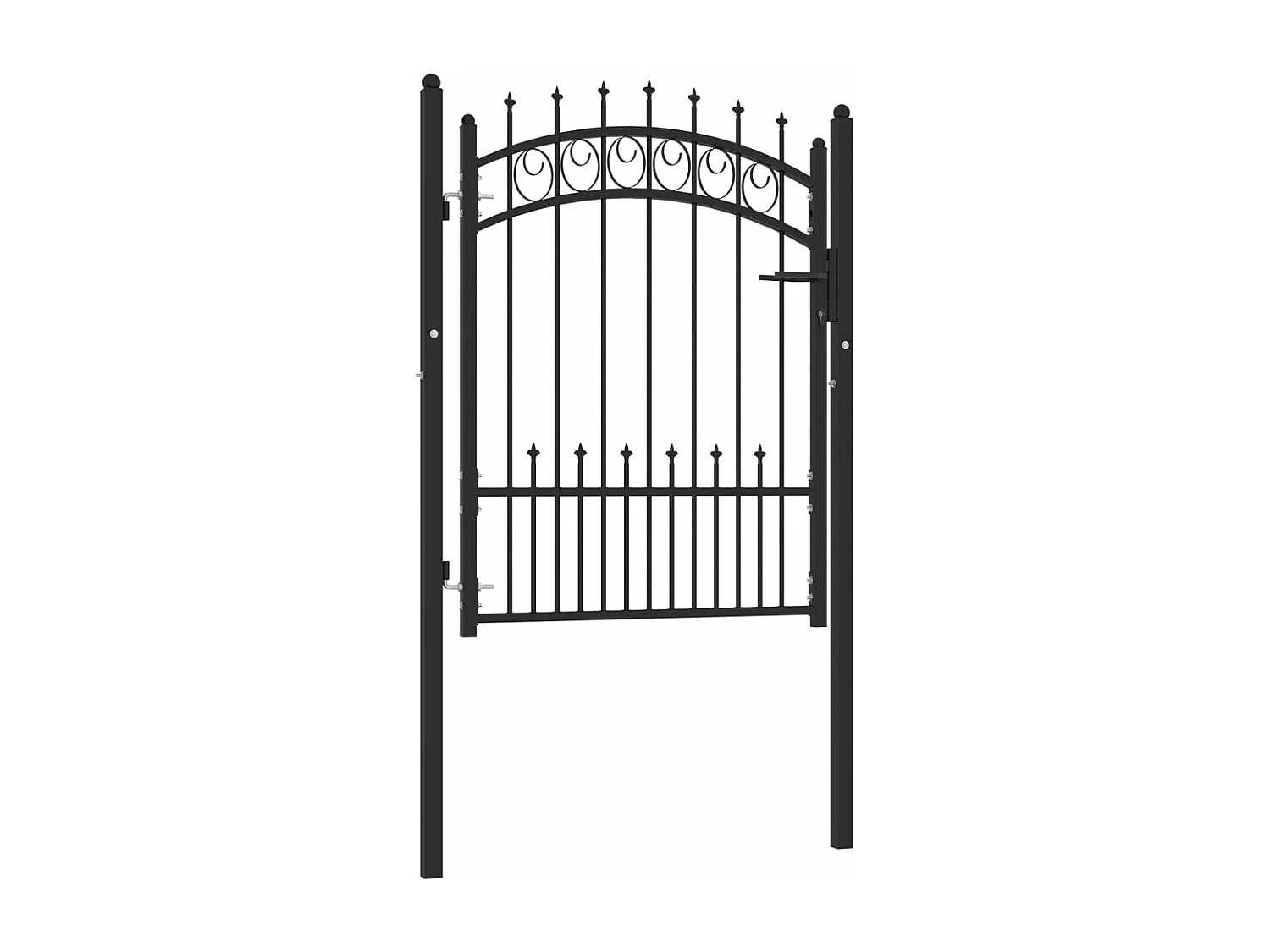 Portail de cl?ture avec pointes Acier 100x125 cm Noir