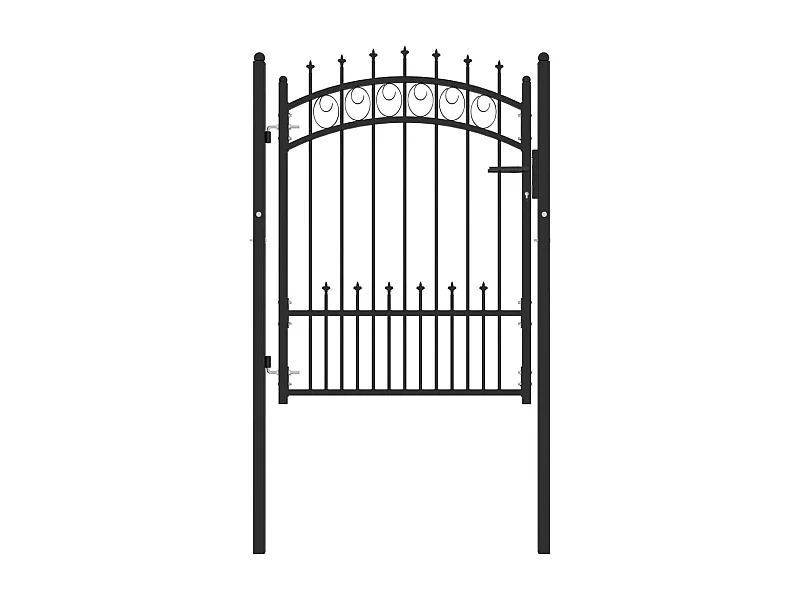Cancello recinzione con punte Acciaio 100x125 cm Nero