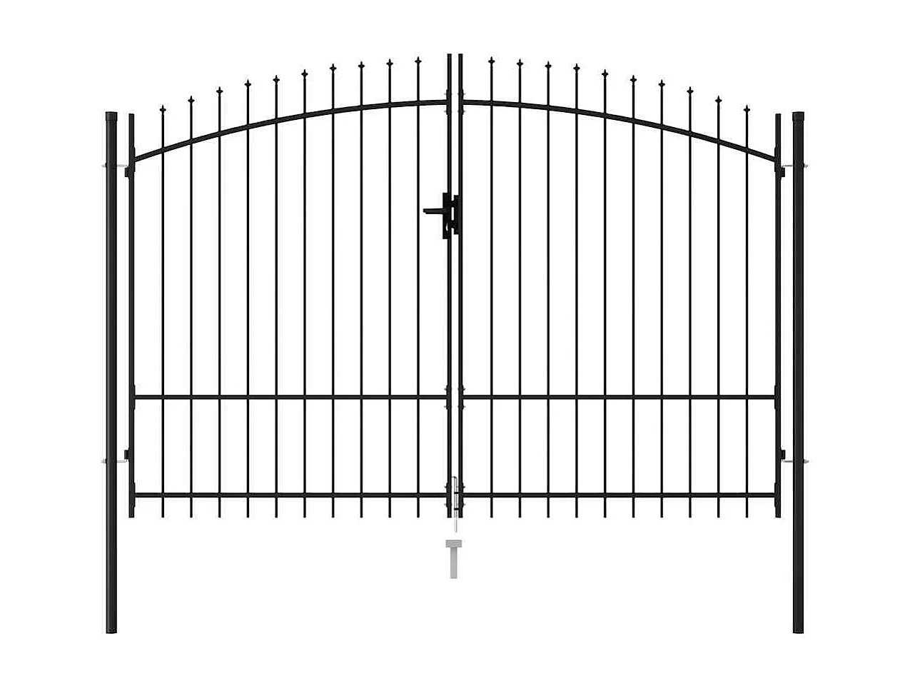 Portão duplo com topo pontiagudo Aço 3x2 m Preto