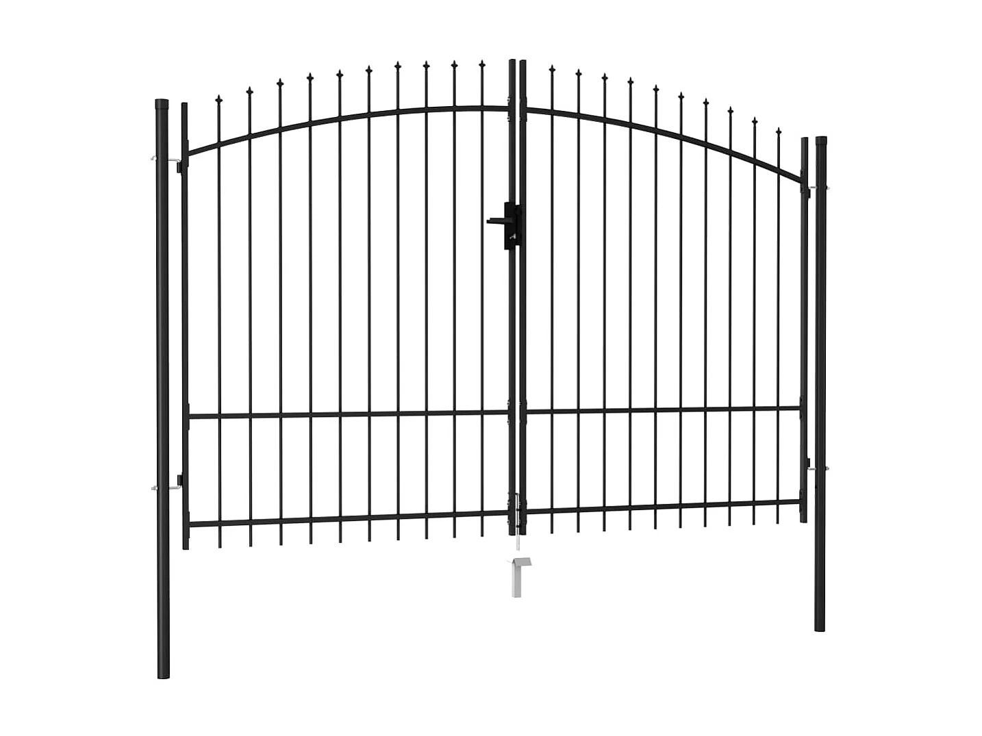 Portão duplo com topo pontiagudo Aço 3x2 m Preto