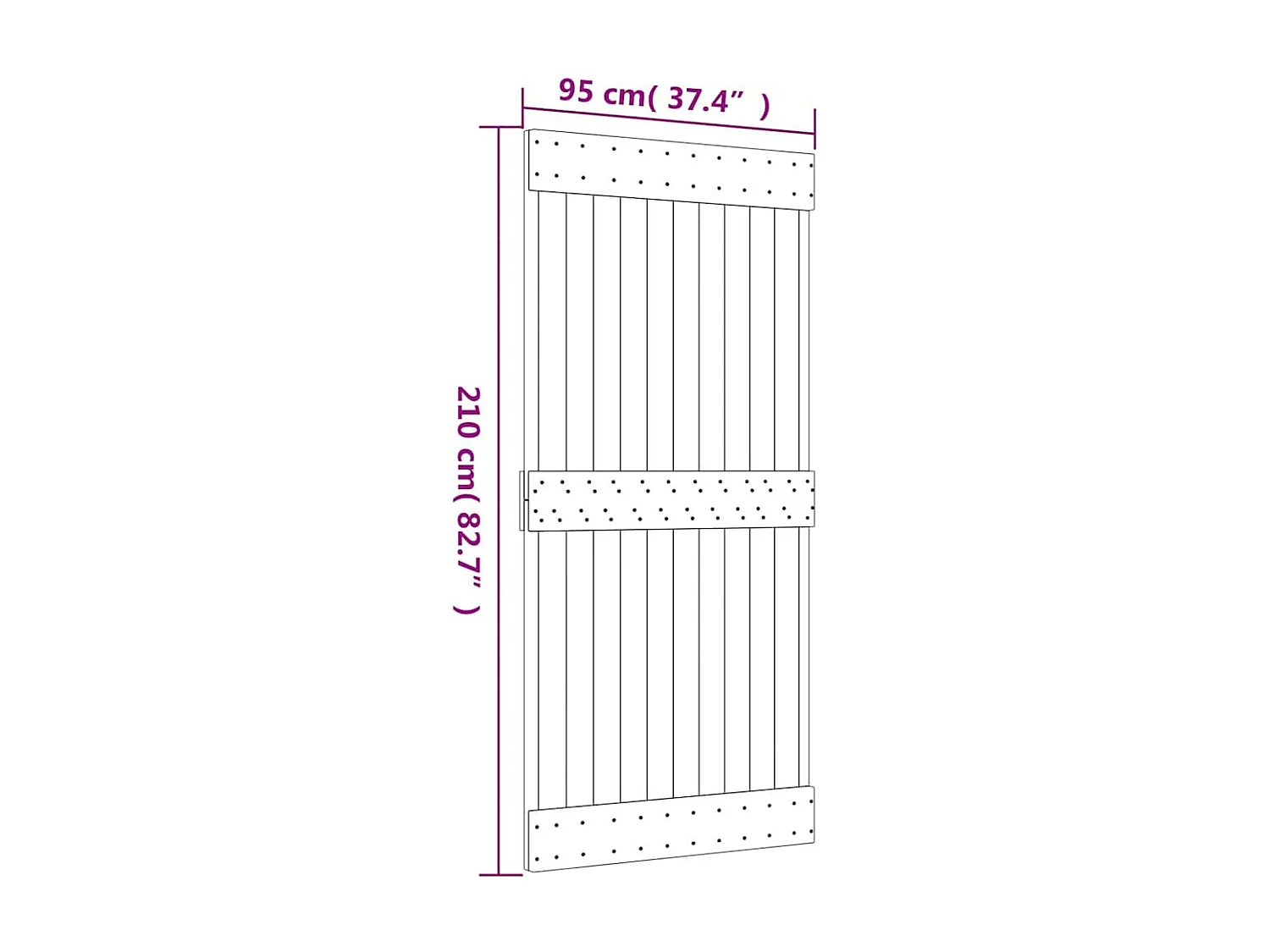 NARVIK deur 95x210 cm massief grenenhout