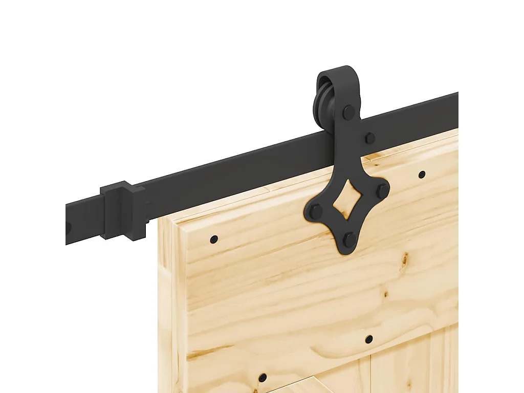 Kit porta scorrevole e ferramenta 95x210 cm pino massello