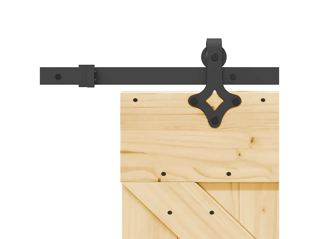 Kit porta scorrevole e ferramenta 95x210 cm pino massello