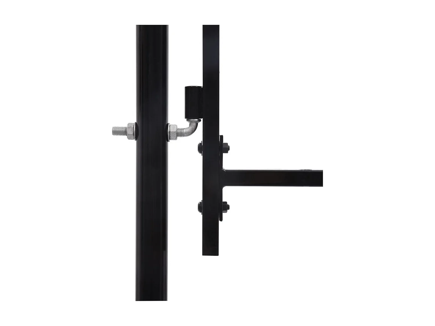 Portillon simple porte avec dessus arqué Acier 1x1,5 m Noir