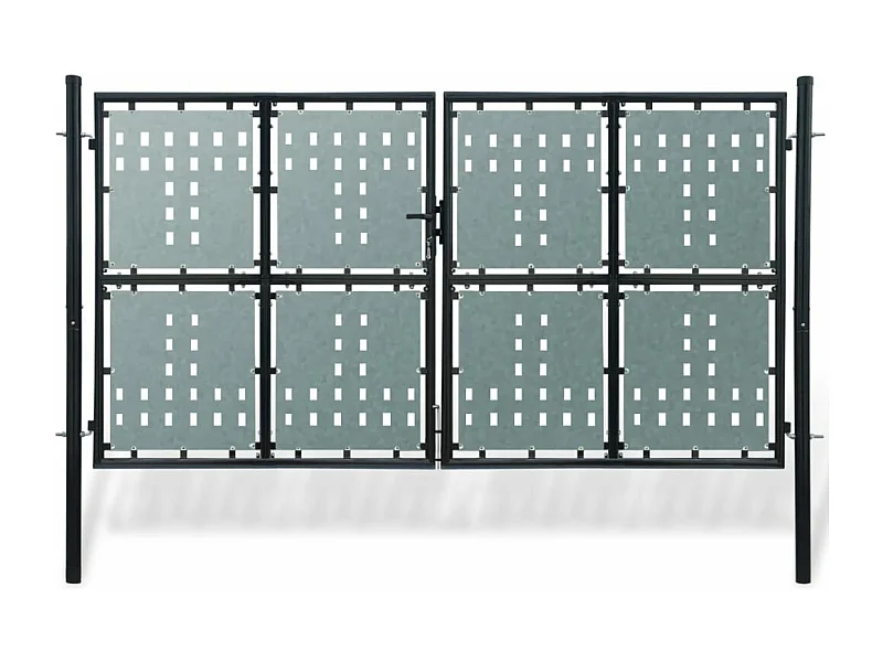 Puerta de valla sencilla negra 300x250 cm
