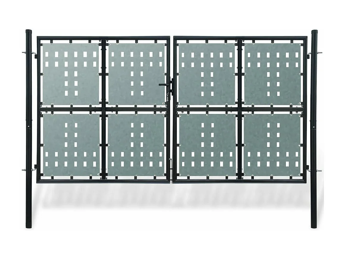 Portail simple de cl?ture Noir 300x250 cm