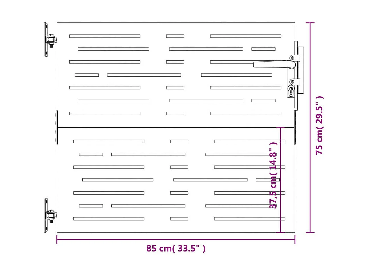 Tuinpoort 85x75 cm cortenstaal vierkant design