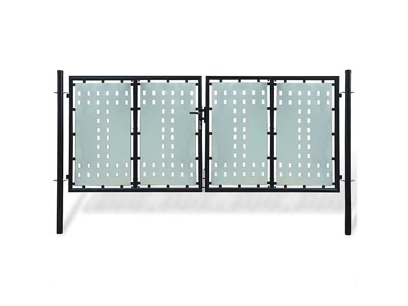 Puerta valla simple negra 300x175 cm