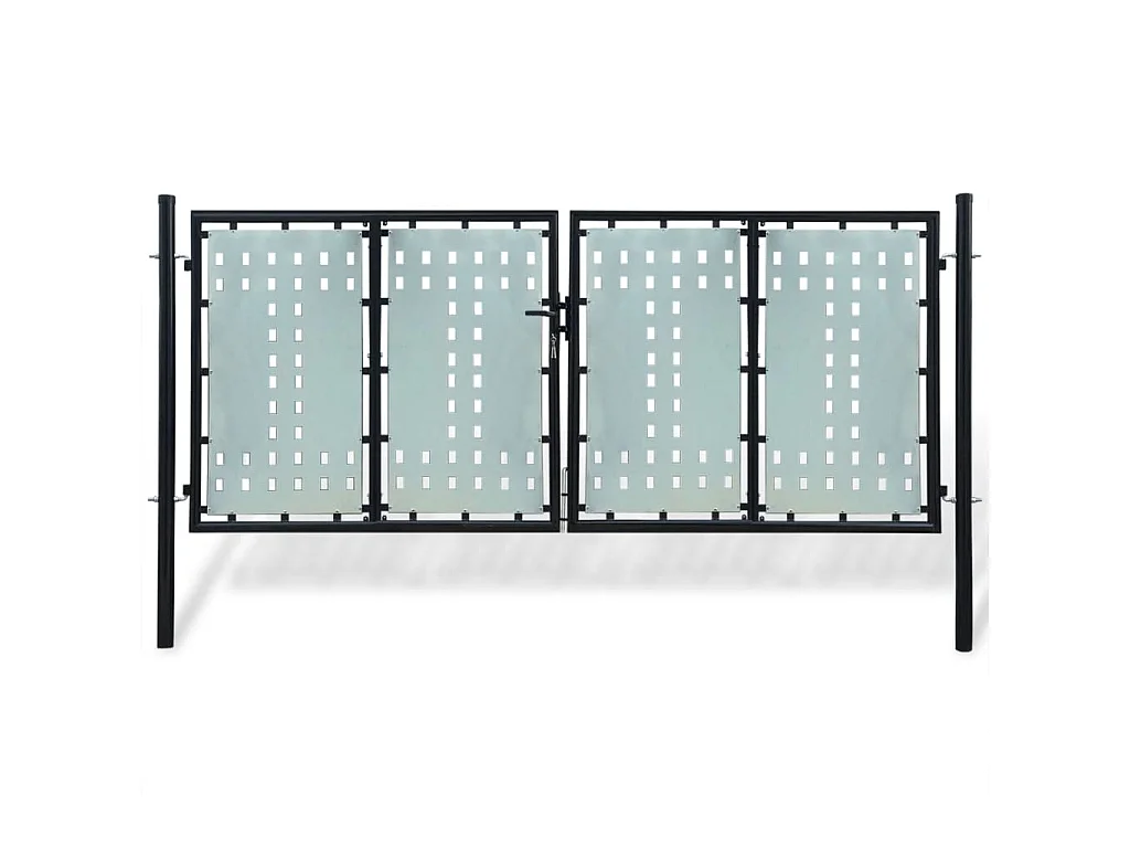 Portail simple de cl?ture Noir 300x175 cm