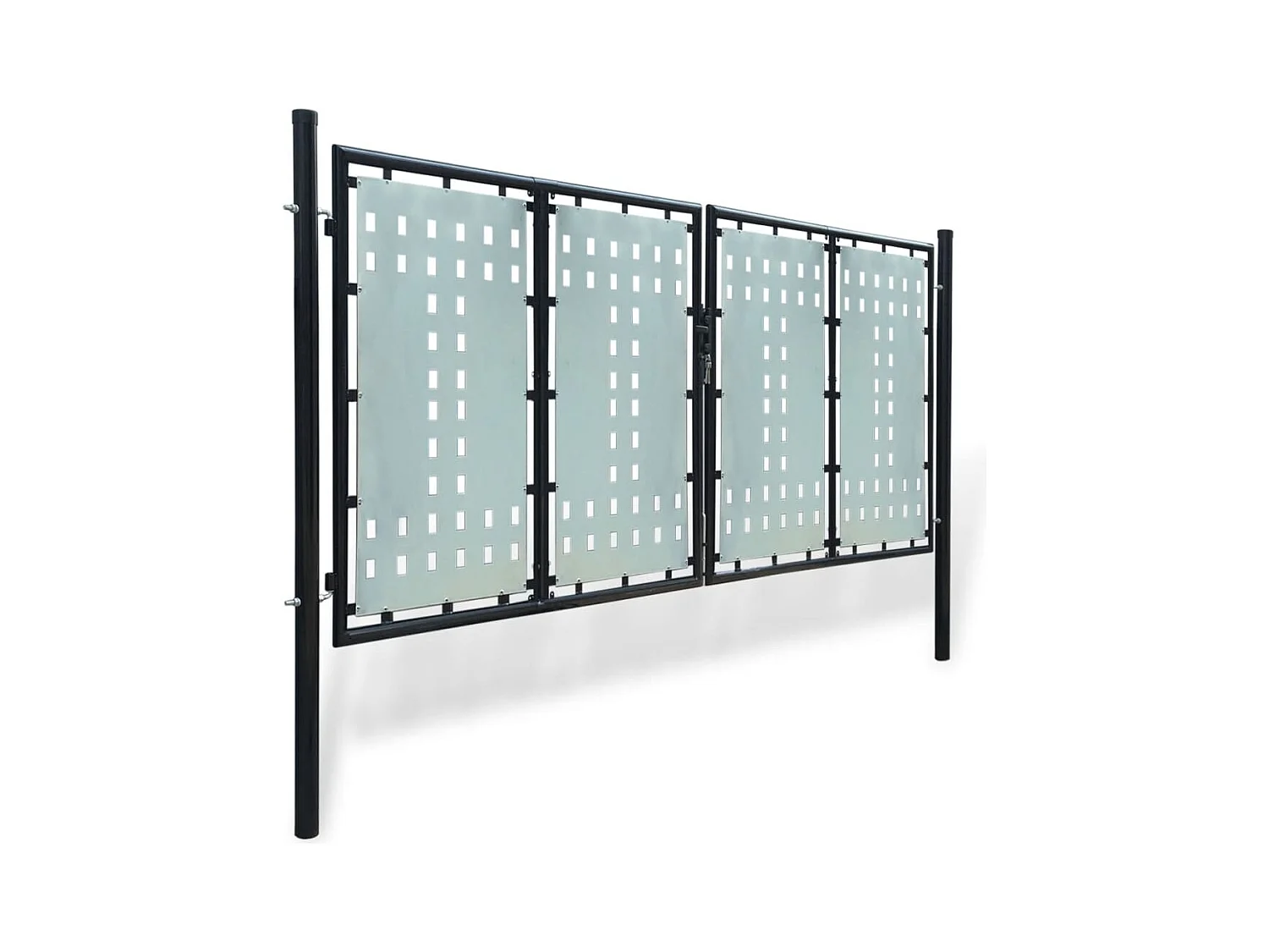 Portail simple de cl?ture Noir 300x175 cm