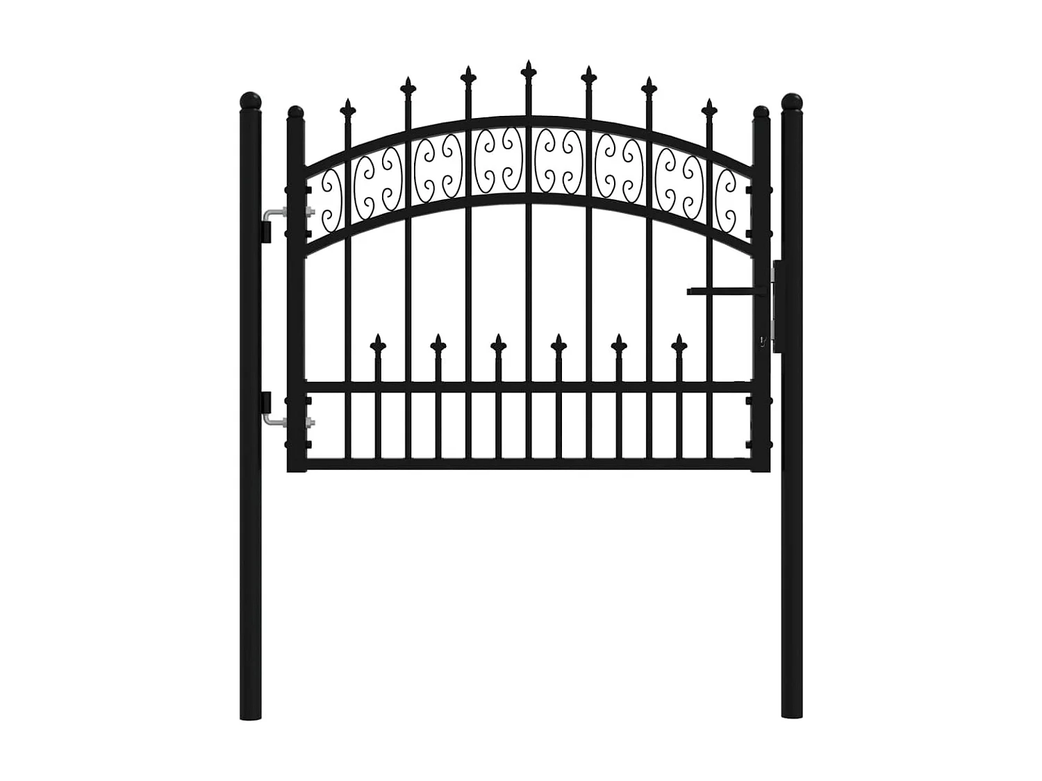 Portal e ponta de lança Preto 103x120 cm Aço com pintura eletrostática