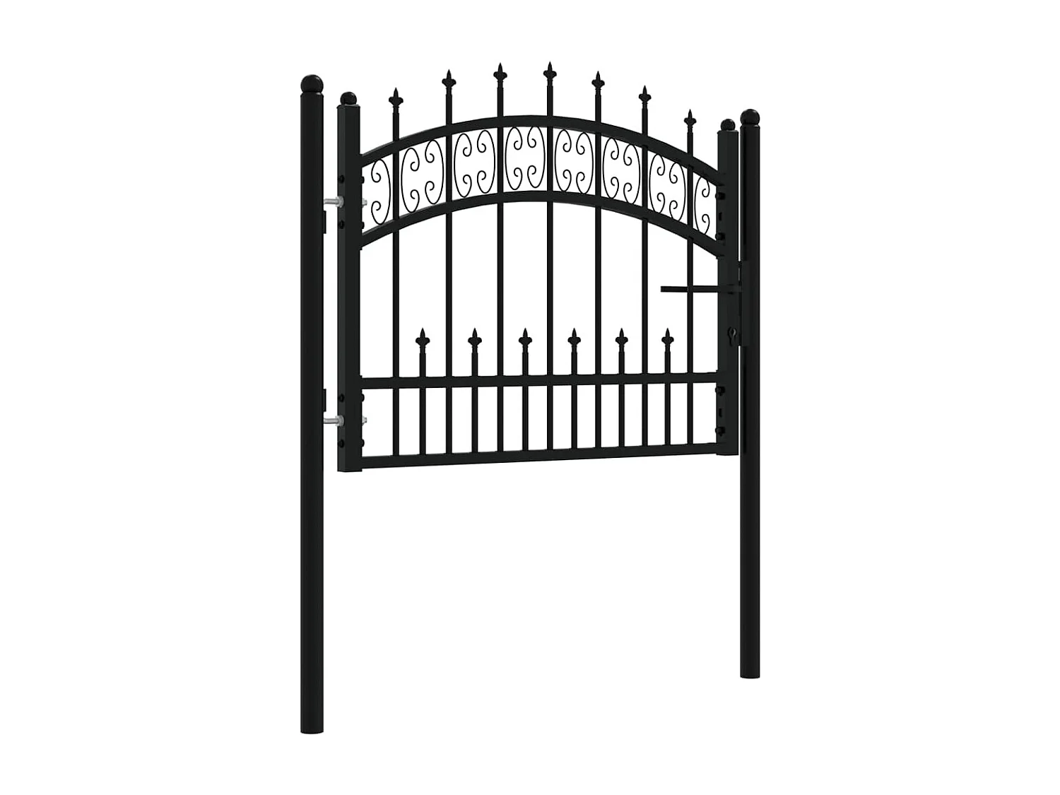 Portal e ponta de lança Preto 103x120 cm Aço com pintura eletrostática