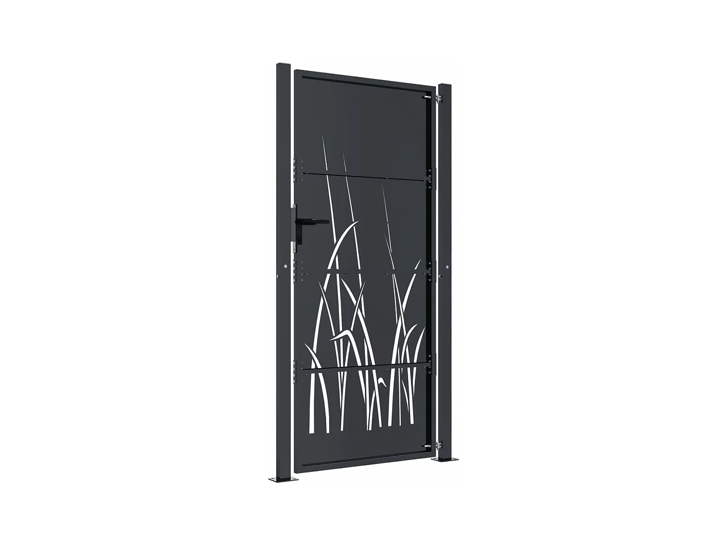 Gartentor Anthrazit 105x180cm Stahl Gras-Design