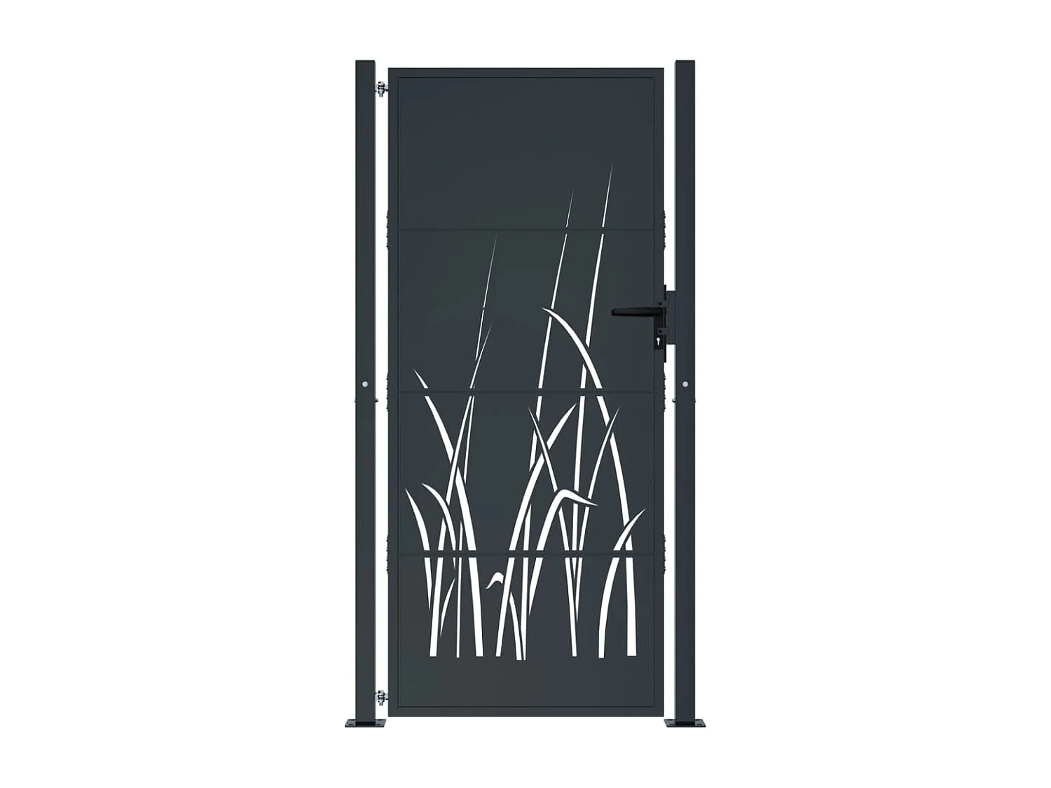Portail de jardin anthracite 105x180cm acier conception d'herbe