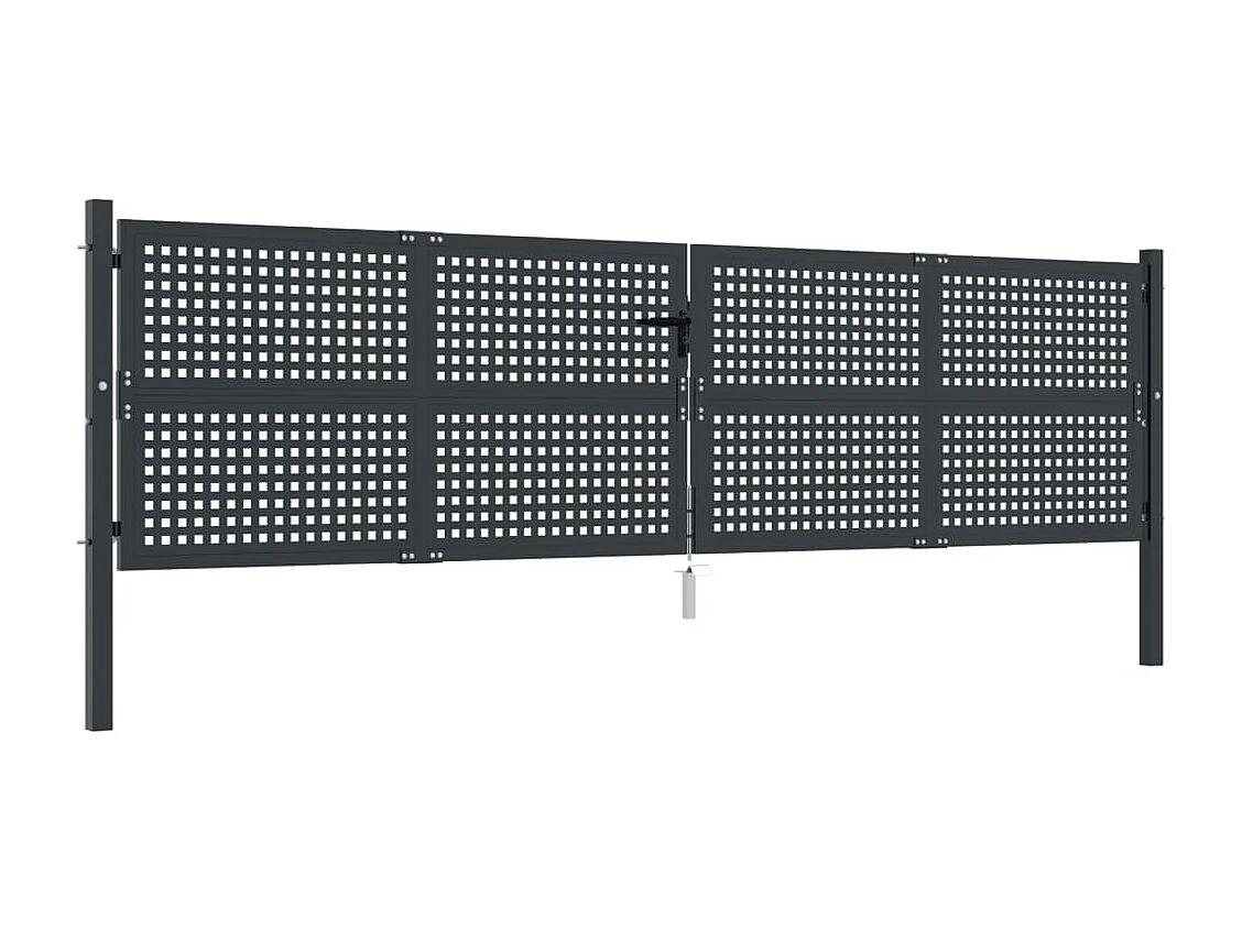 Portail de jardin anthracite 400x125 cm acier