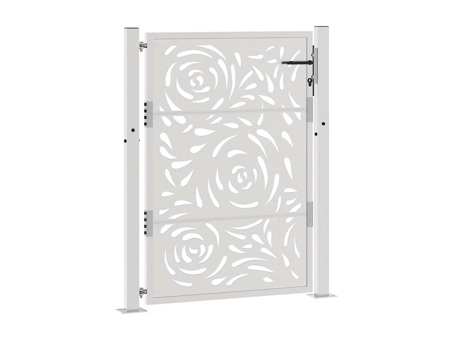 Cancello da giardino in acciaio resistente alle intemperie con design a fiamma