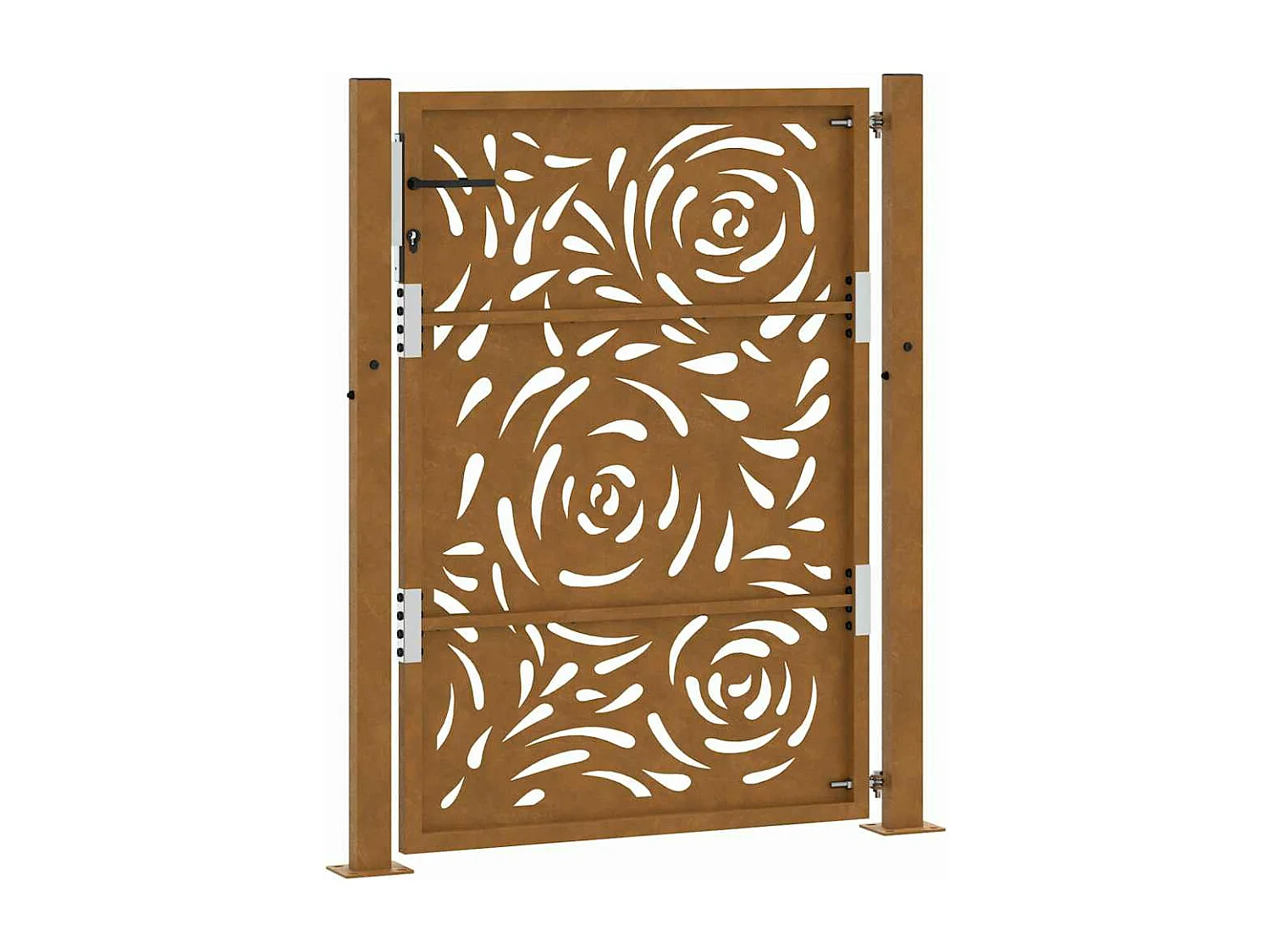 Cancello da giardino in acciaio resistente alle intemperie con design a fiamma