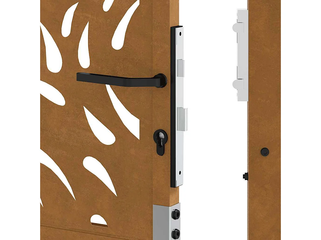 Cancello da giardino in acciaio resistente alle intemperie con design a fiamma