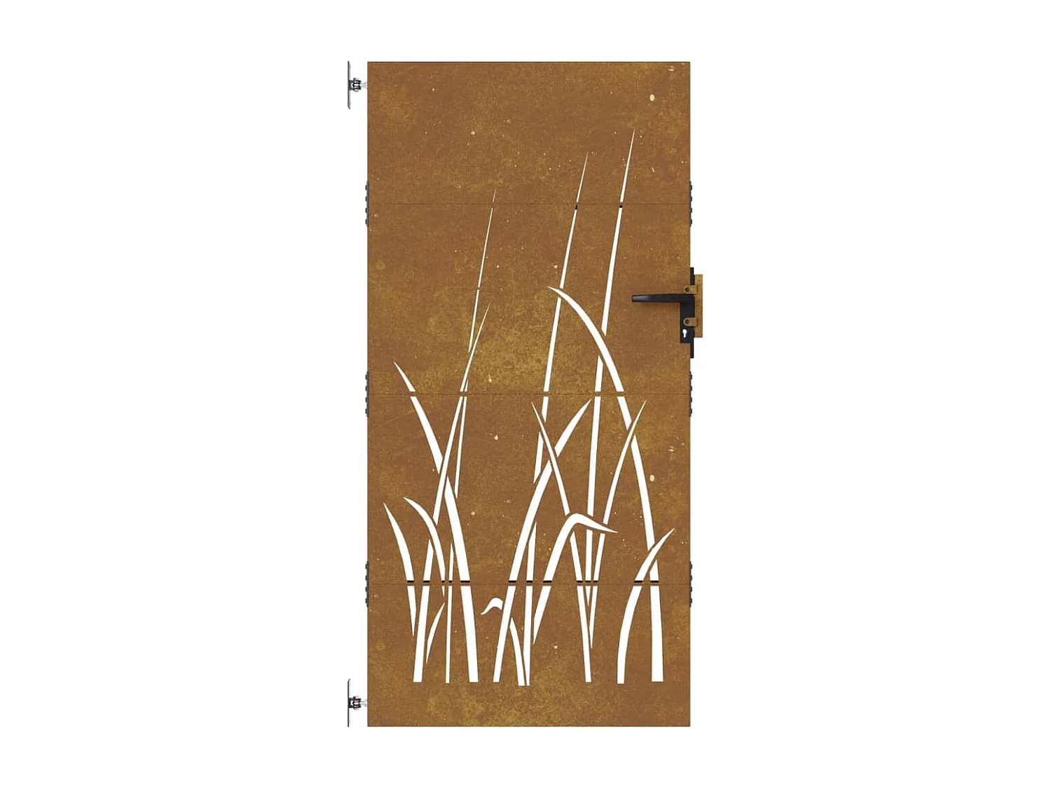 Portail de jardin 85x200 cm acier corten conception d'herbe
