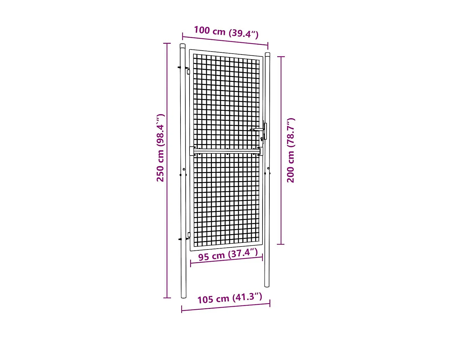 Cancello recinzione in acciaio 100x200 cm verde