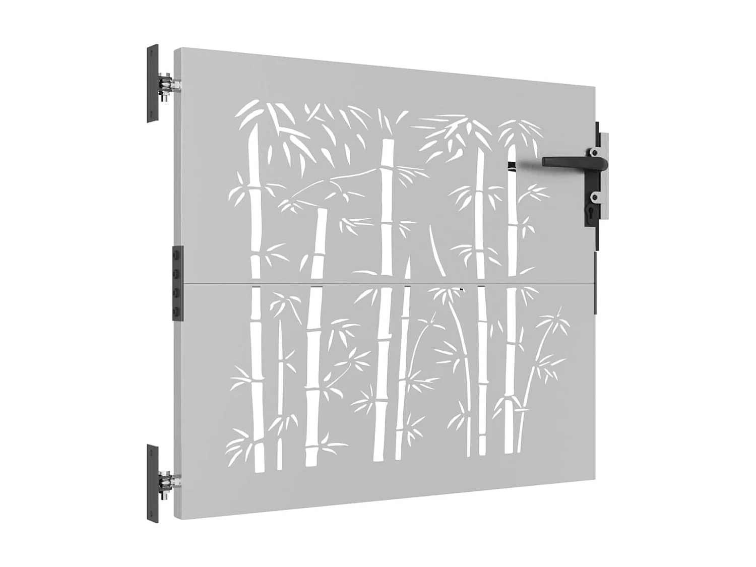 Portail de jardin 85x100 cm acier corten design de bambou