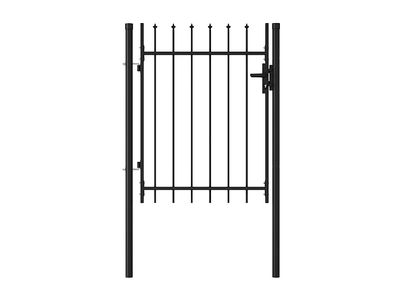Einzeltor mit Spitzspitze Stahl 1x1,2 m Schwarz