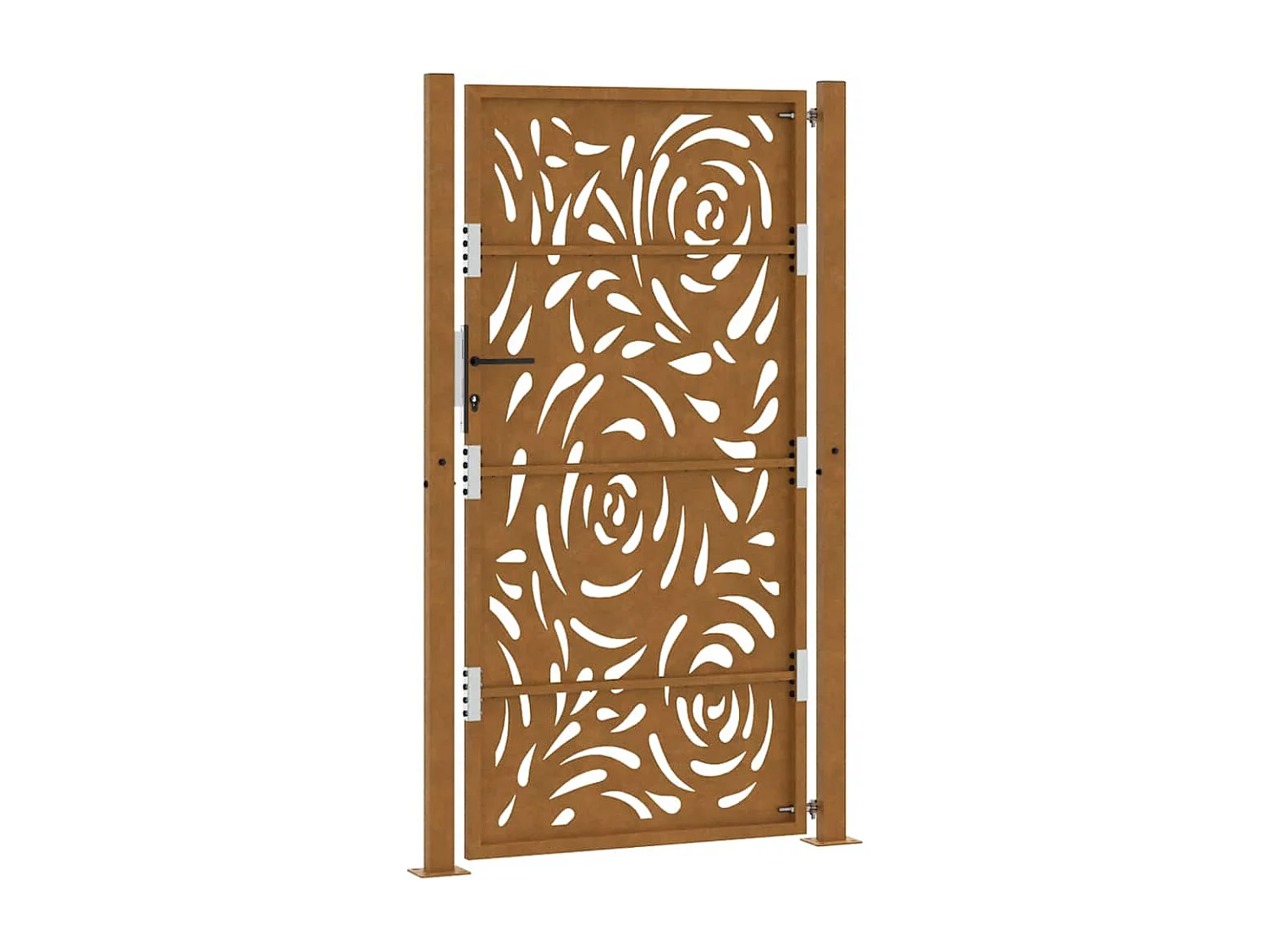 Porte de jardin acier résistant aux intempéries design flamme