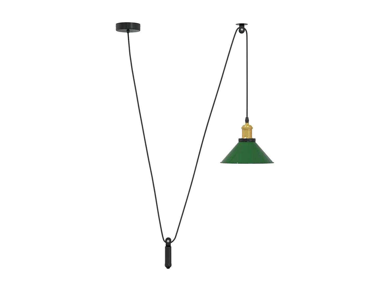 Höhenverstellbare Hängelampe E27 Grün glänzend? 22cm Metall