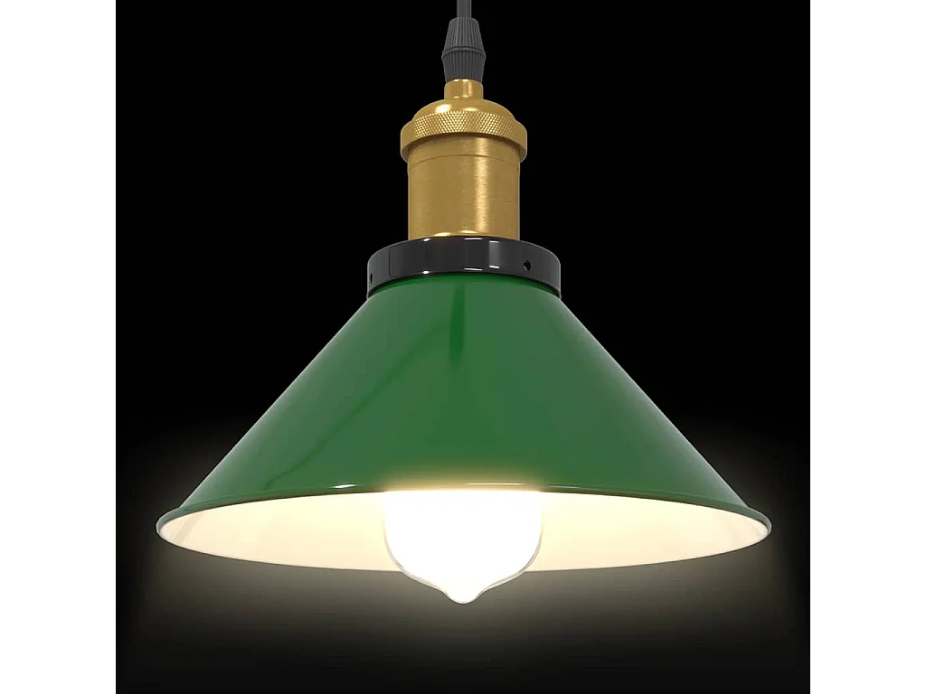 Höhenverstellbare Hängelampe E27 Grün glänzend? 22cm Metall