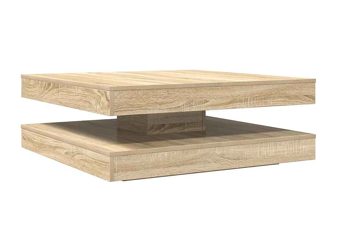 360 Grad drehbarer Couchtisch Sonoma Eiche 90x90x34,5 cm